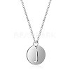 201 Stainless Steel Initial Pendants Necklaces NJEW-S069-TN507-J-1