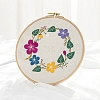 Flower Pattern DIY Embroidery Kit DIY-P077-024-1