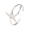 Ocean 304 Stainless Steel Starfish Open Cuff Bangles for Women SA-CBABC9E-04P-2