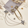 2Pcs 2 Colors Double Bee Hanging Chain Brooch JEWB-GO0001-01-4