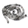 Natural Tourmalinated Quartz Beads Strands G-L651-C10-4mm-3