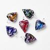 Handmade Gold Sand Heart Lampwork Pendants LAMP-R106-M3-B-2