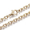 Brass Cable Chains Necklace Making MAK-N034-004A-G-1