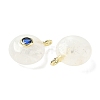 Natural Quartz Crystal Flat Round Pendants G-H318-01G-12-2