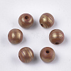 Hand Painting Natural Wood Beads WOOD-S053-06-1