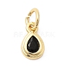 Brass Cubic Zirconia Charms KK-G554-02E-05-1