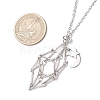 304 Stainless Steel Empty Macrame Pouch Star Moon Pendant Cable Chain Necklace Making NJEW-JN05281-02-4
