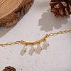 Natural Freshwater Pearl Rice Tassel 304 Stainless Steel Paperclip Chain Necklace for Women AR2544-4