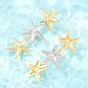 Brass Micro Pave Cubic Zirconia Dangle Stud Earrings EJEW-G471-29B-GP-1