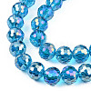 Electroplate Transparent Glass Beads Strands EGLA-N002-46-H06-3