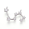 Brass Micro Pave Cubic Zirconia Pendants X-ZIRC-F099-20P-12-1