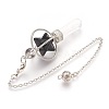 Natural Dyed & Heated Black Agate Dowsing Pendulums KK-F756-06F-2