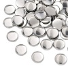 Non-Tarnish Flat Round 304 Stainless Steel Plain Edge Bezel Cups X-STAS-S028-28-5