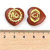 7Pcs 7 Styles Chakra Natural Red Jasper Love Heart Ornaments Figurines G-P533-01A-3