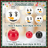 180Pcs 6 Styles Christmas Snowman Print Wood European Beads WOOD-PH0003-03B-2