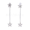 304 Stainless Steel Chain Tassel Earrings EJEW-I248-07-3