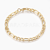 Vacuum Plating 304 Stainless Steel Figaro Chain Bracelets BJEW-L636-08A-G-1