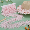 4.9~5 Yards Polyester Leaf Lace Ribbon DIY-FG0002-84-5