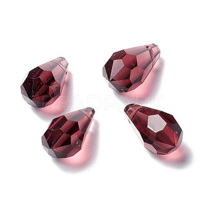 Faceted Transparent A5 Glass Pendants GLAA-D003-03-1