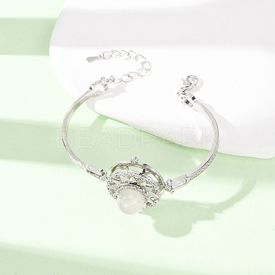 Rotating Sun Natural Rose Quartz Link Bracelets GG-CBA0251-11P-01-1