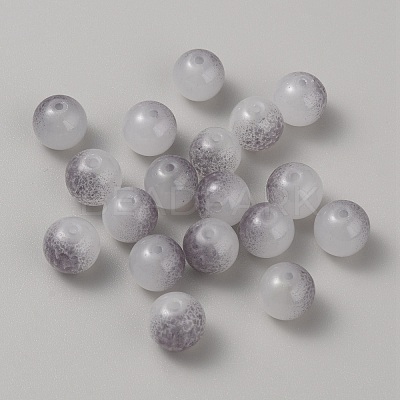 Two Tone Crackle Glass Beads GGLA-TAC0008-02E-1
