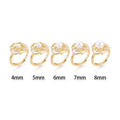 Flower Brass Shell Adjustable Rings Setting KK-T079-35G-1