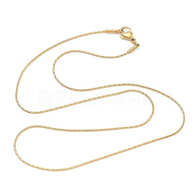 Ion Plating(IP) 304 Stainless Steel Boston Chain Necklaces X-STAS-O053-15G-01-1