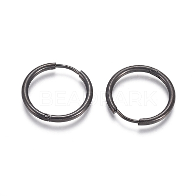 304 Stainless Steel Huggie Hoop Earrings EJEW-F111A-20mm-B-1