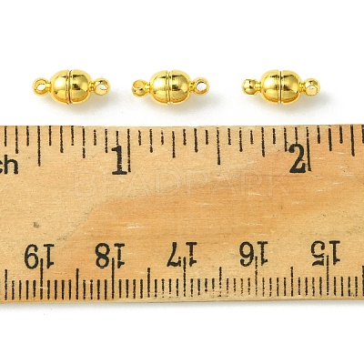 10Pcs Round Brass Magnetic Clasps with Loops KK-FS0001-34G-1