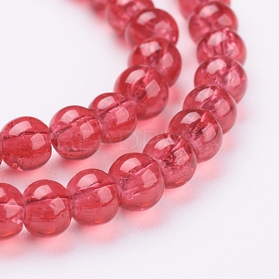 Spray Painted Crackle Glass Beads Strands CCG-Q001-4mm-13-1