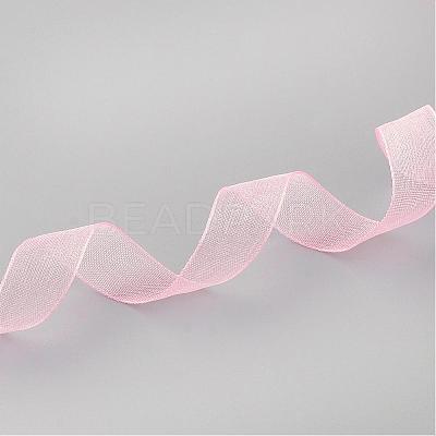 Breast Cancer Pink Awareness Ribbon Making Materials Sheer Organza Ribbon RS12mmY004-1