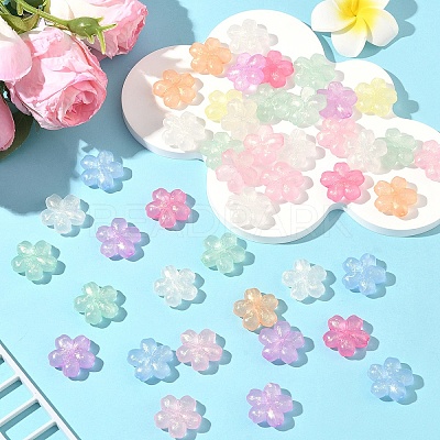 50Pcs Luminous Transparent Acrylic Beads LACR-YW0001-08-1