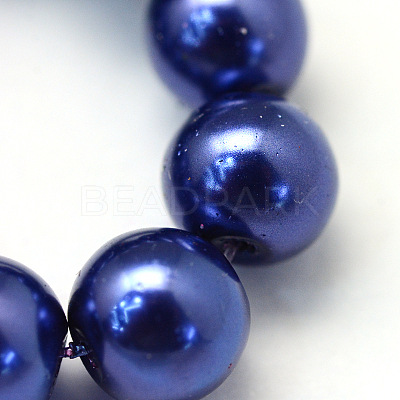 Baking Paint Pearlized Glass Pearl Round Bead Strands HY-Q003-10mm-19-1