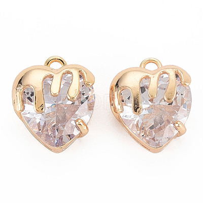 Brass Micro Pave Cubic Zirconia Charms KK-N232-302A-06-1