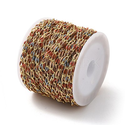 Brass Enamel Curb Chains CHC-C003-13G-19-1