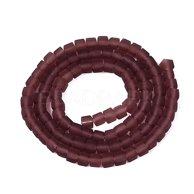 Transparent Frosted Glass Beads Strands GLAA-N072-01A-A17-1