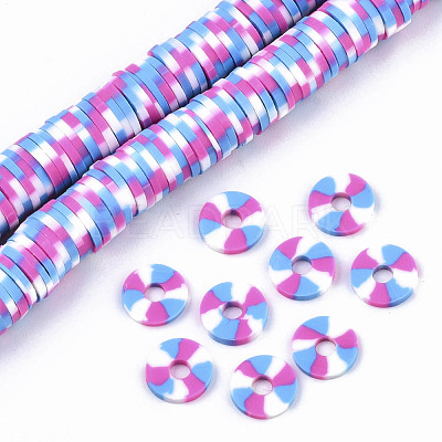 Handmade Polymer Clay Beads Strands CLAY-R091-8mm-01-1
