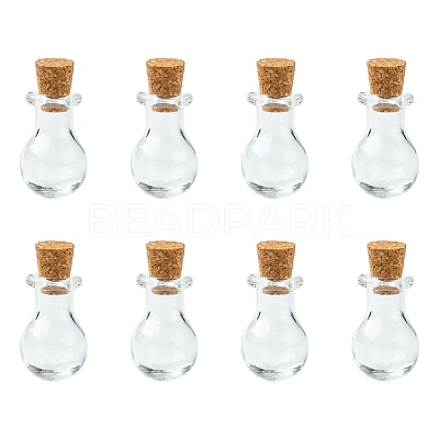 8Pcs Mini High Borosilicate Glass Bottle Bead Containers BOTT-FS0001-01-1