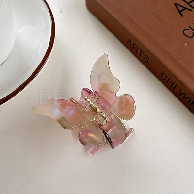 Cellulose Acetate(Resin) Butterfly Hair Claw Clip OHAR-PW0003-007B-1
