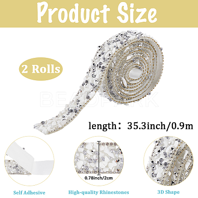 Resin Rhinestone Crystals Beaded Trim DIY-WH20050-05C-1