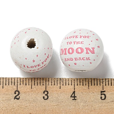 Printed Wood European Beads WOOD-G022-20B-1