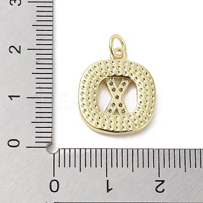 Rack Plating Brass Micro Pave Clear Cubic Zirconia Pendants KK-E102-33G-X-1