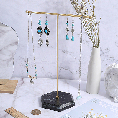 1 Set Golden Plated T Bar Iron Key Storage Jewelry Rack ODIS-SC0001-03A-1