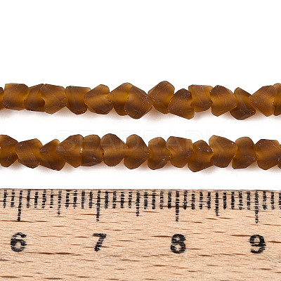 Frosted Transparent Glass Beads Strands GLAA-N016-4mm-01-1