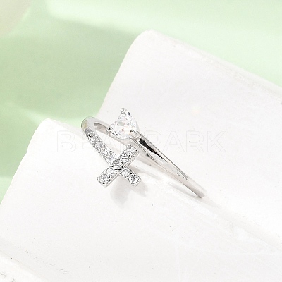 Adjustable Brass Micro Pave Cubic Zirconia Cuff Open Rings CU-CBABA66-05P-1