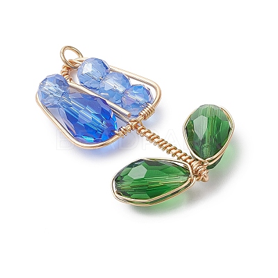 Electroplate Glass Pendants PALLOY-TA00357-02-1
