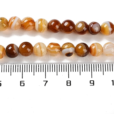 Natural Striped Agate/Banded Agate Beads Strands G-Z060-A01-A09-1