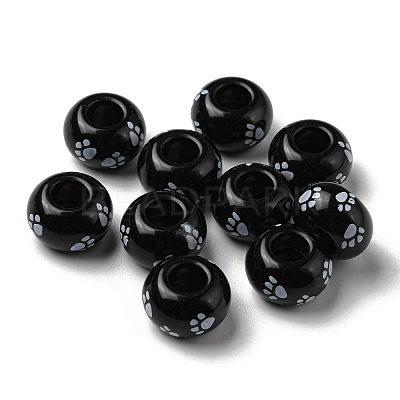Printed Opaque Acrylic Beads SACR-D006-01B-1
