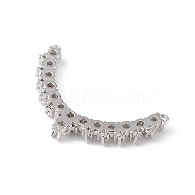 Rack Plating Brass Micro Pave Clear Cubic Zirconia Chandelier Component Link KK-C019-26P-1
