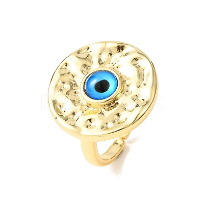 Brass Enamel Cuff Rings for Women RJEW-K264-05G-1